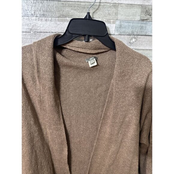 Women’s J.Jill Cardigan Linen blend Asymmetrical Brown Size Large - Picture 9 of 16
